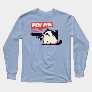 Pew Pew Cat Long Sleeve T-Shirt